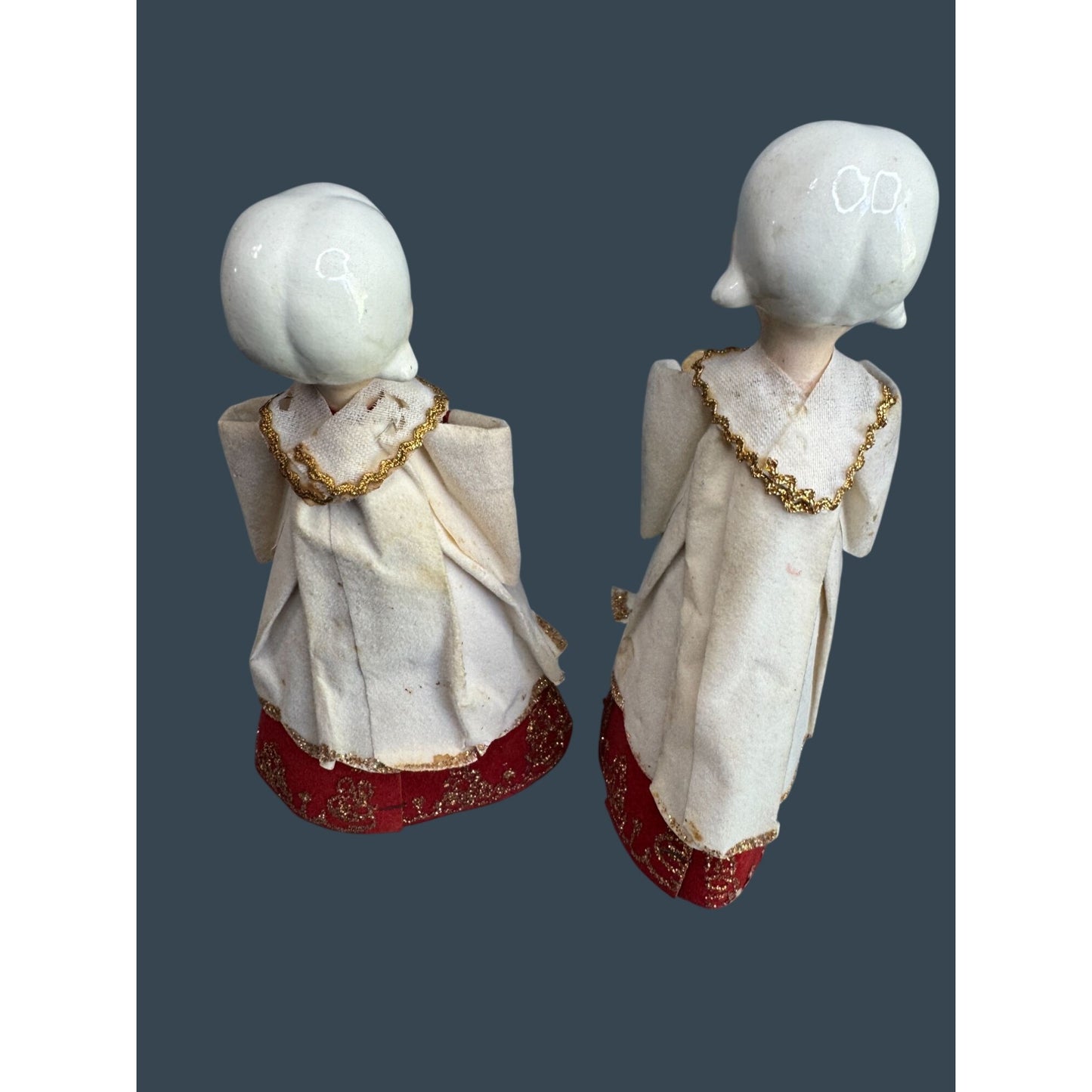 Holt Howard Choir Angels Cardboard Robes Japan Christmas Carolers 7 1/2" Pair