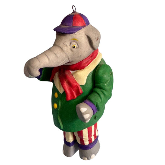 Ceramic Elephant Ornament With Articulated Arms & Legs 5 1/2"