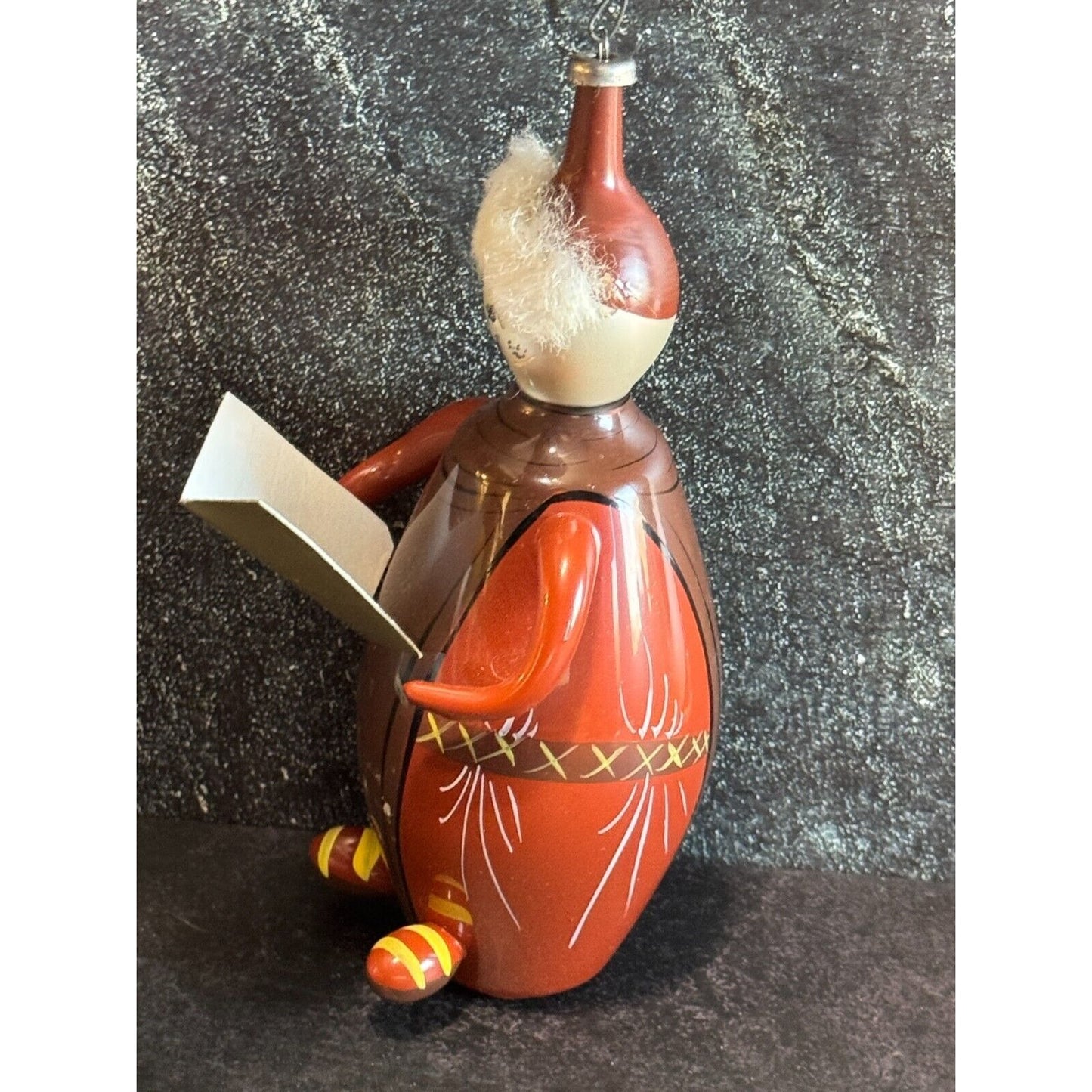 Vintage Soffieria DeCarlini Italy Caroler Hand Blown Glass Ornament 6 1/2" Rare