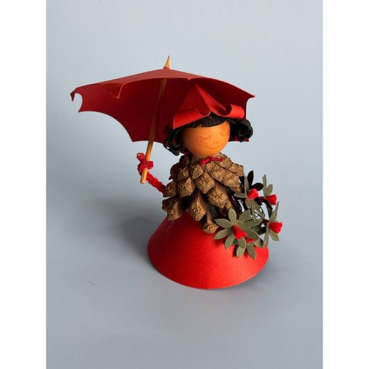 Vintage Erstad & Stubbe-Teglbjærg Handmade Denmark Figurine With Umbrella