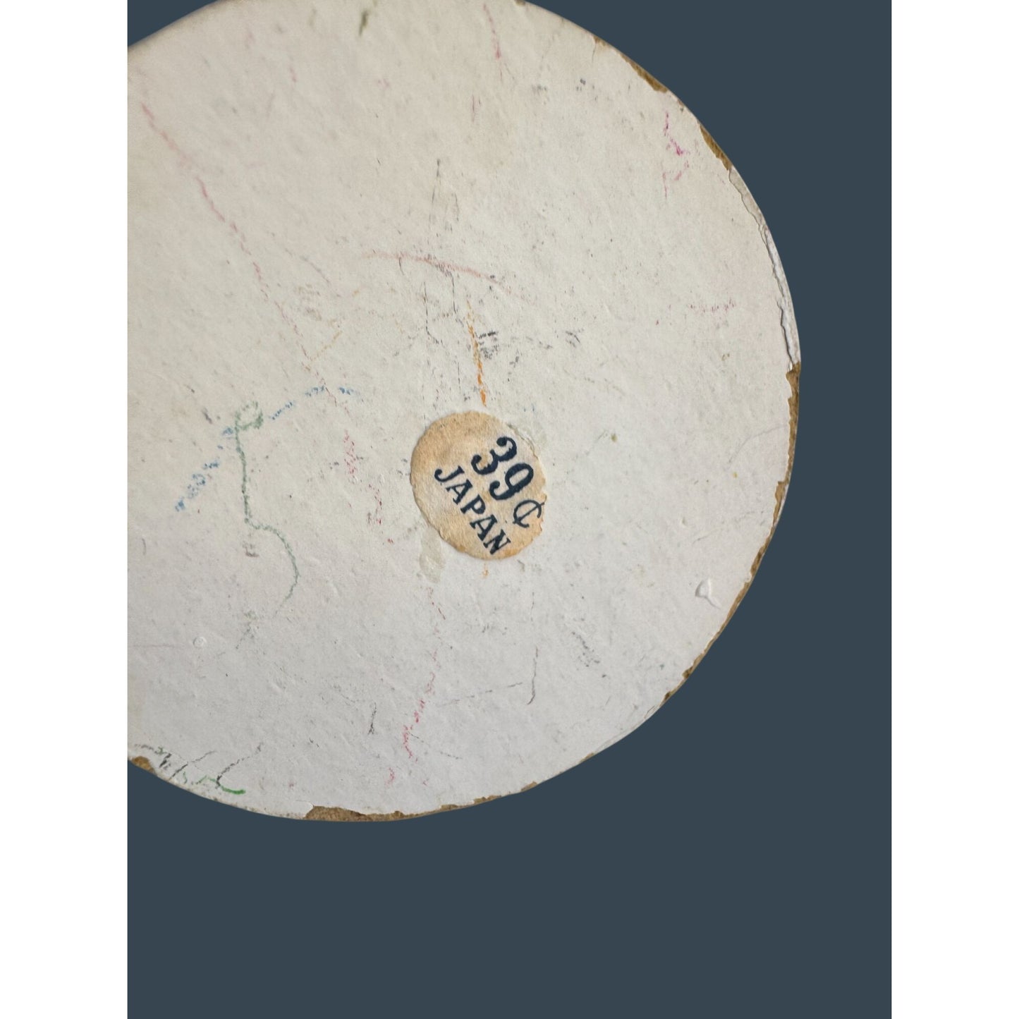 Vintage Japan Snowman Satin Body Felt Face Chenille Arms 39 Cent Sticker 6 1/2"