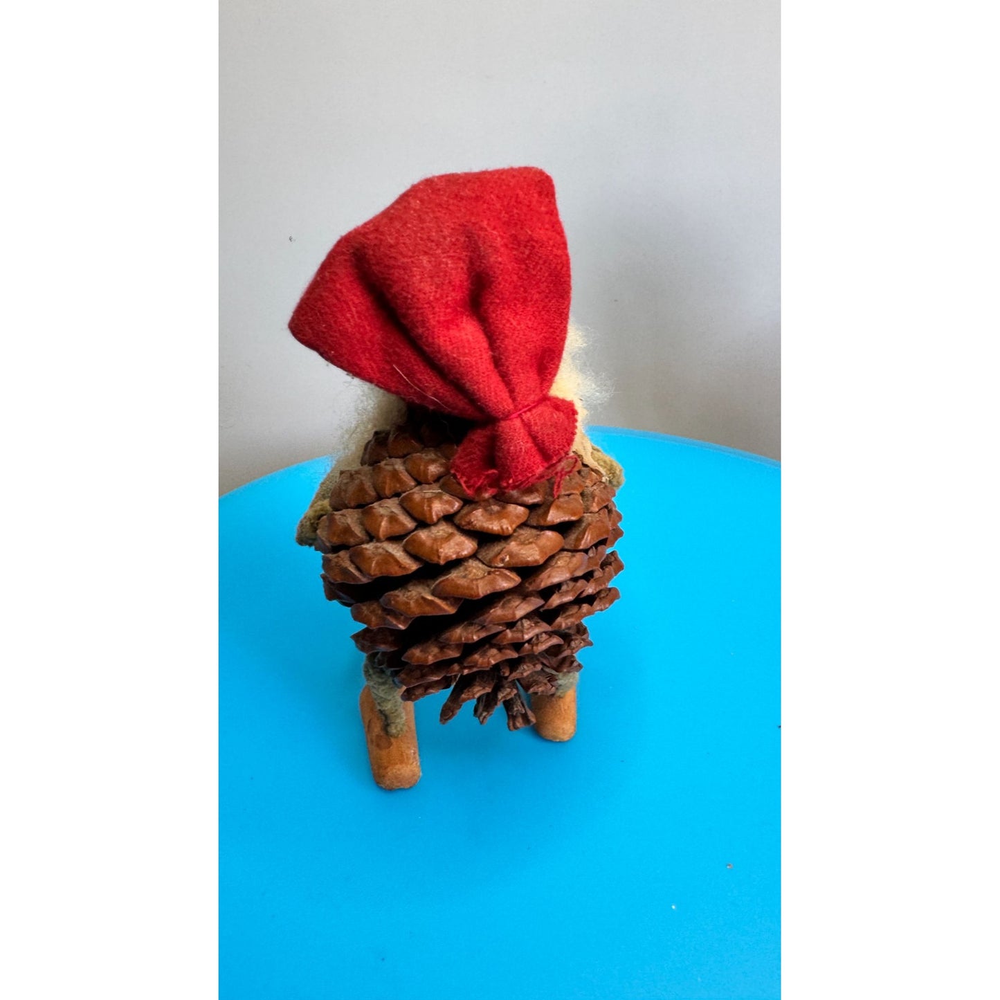 Vintage Swedish Pinecone Tomte Gnome Figure Spun Cotton Beard Sweden 405 Large 5