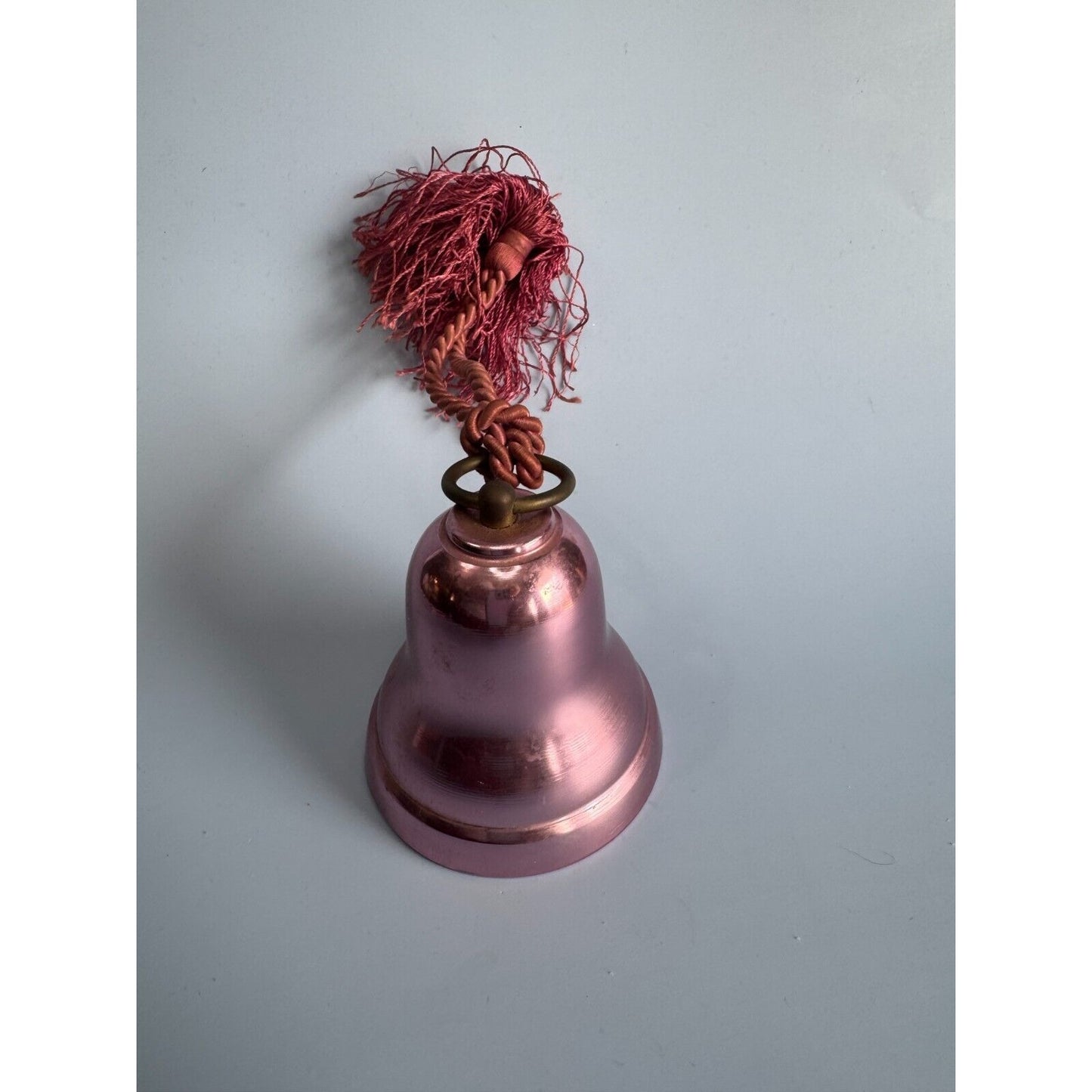 Vintage Swiss Wind-Up Musical Bell In Pink/Purple With Tassel Ornament