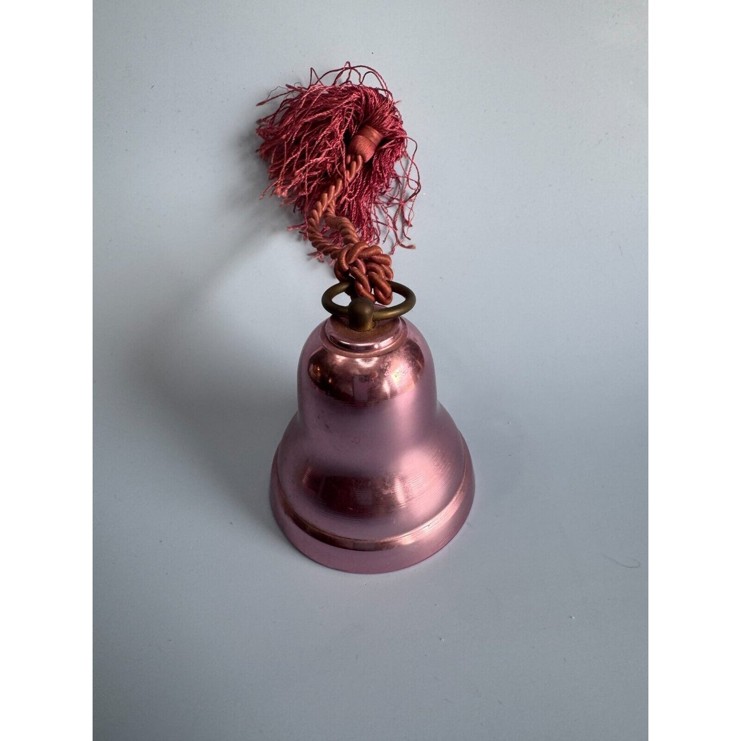 Vintage Swiss Wind-Up Musical Bell In Pink/Purple With Tassel Ornament