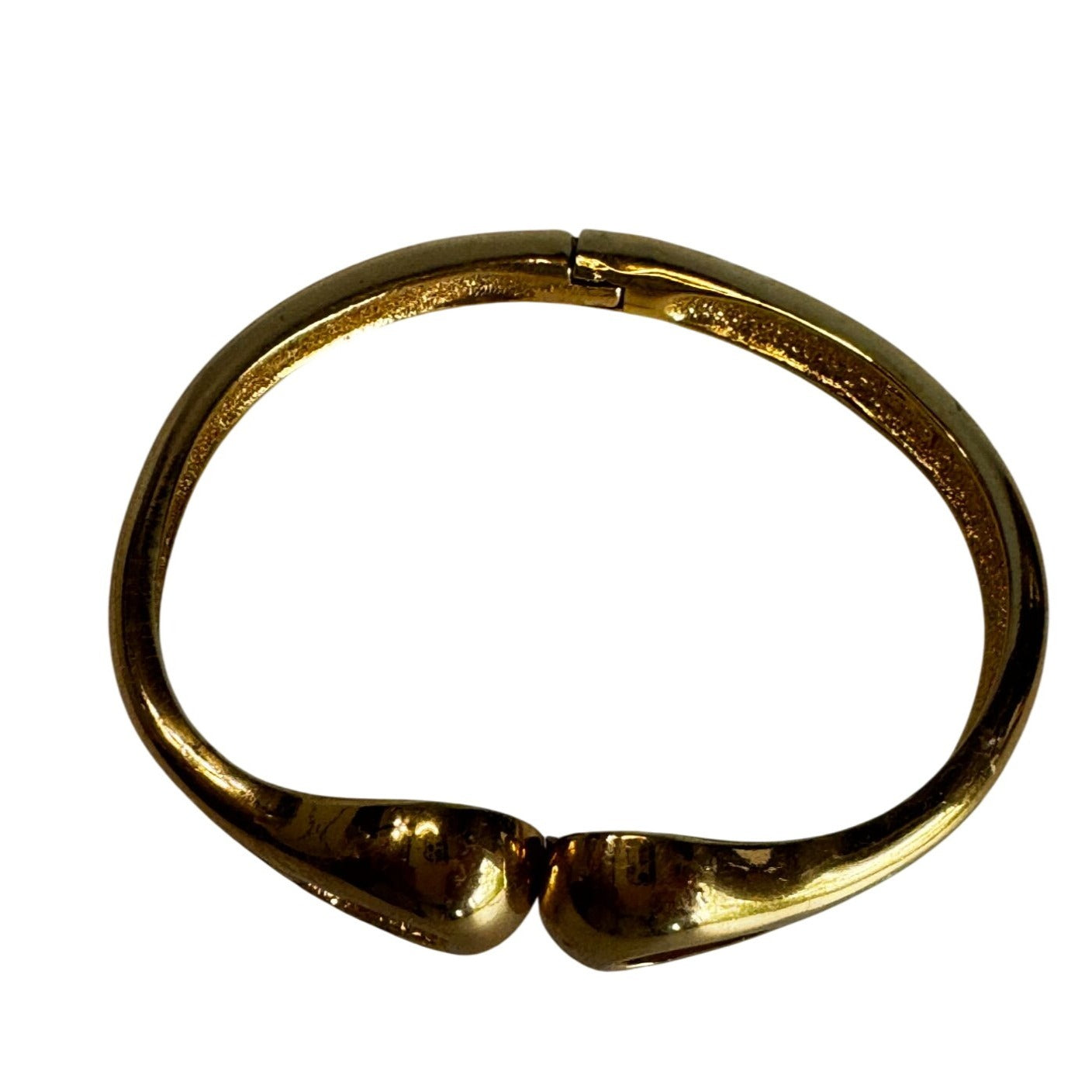 Vintage Vendome Swan Head Hinged Bracelet Gold Tone Metal 6 Inch