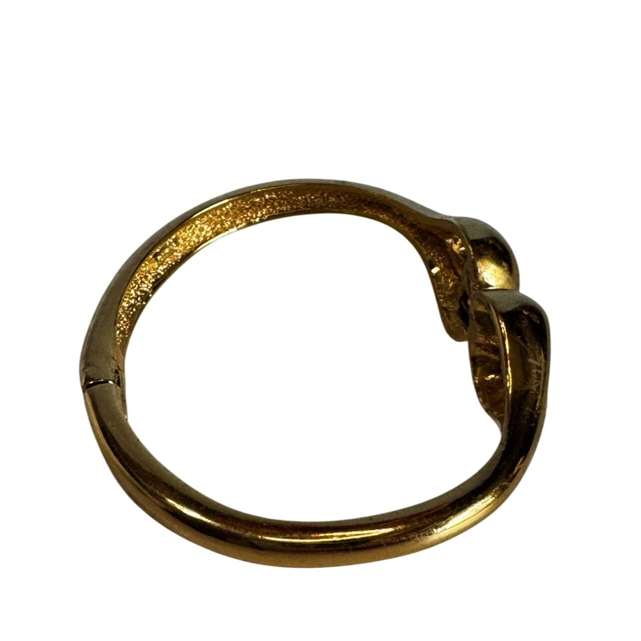 Vintage Vendome Swan Head Hinged Bracelet Gold Tone Metal 6 Inch