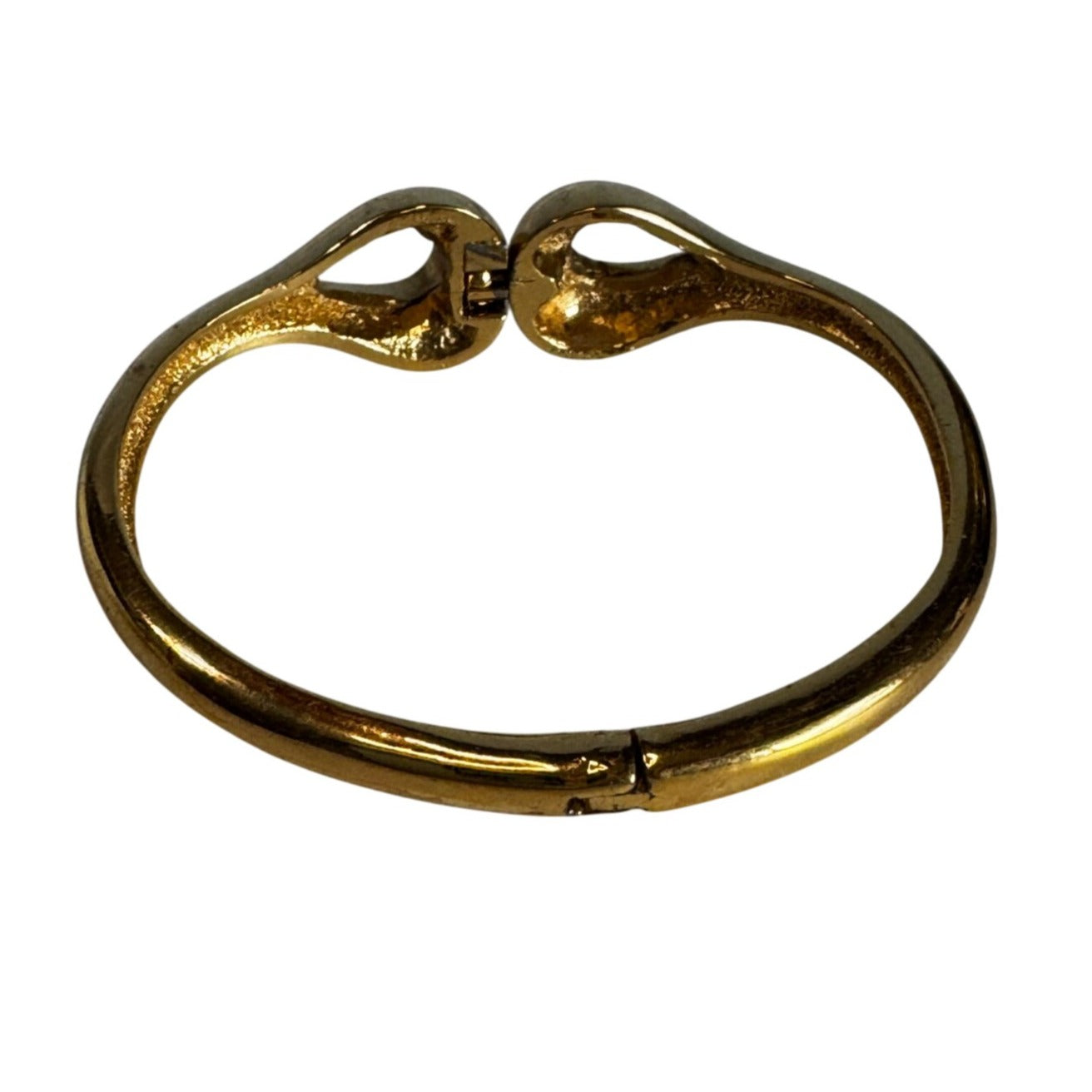 Vintage Vendome Swan Head Hinged Bracelet Gold Tone Metal 6 Inch