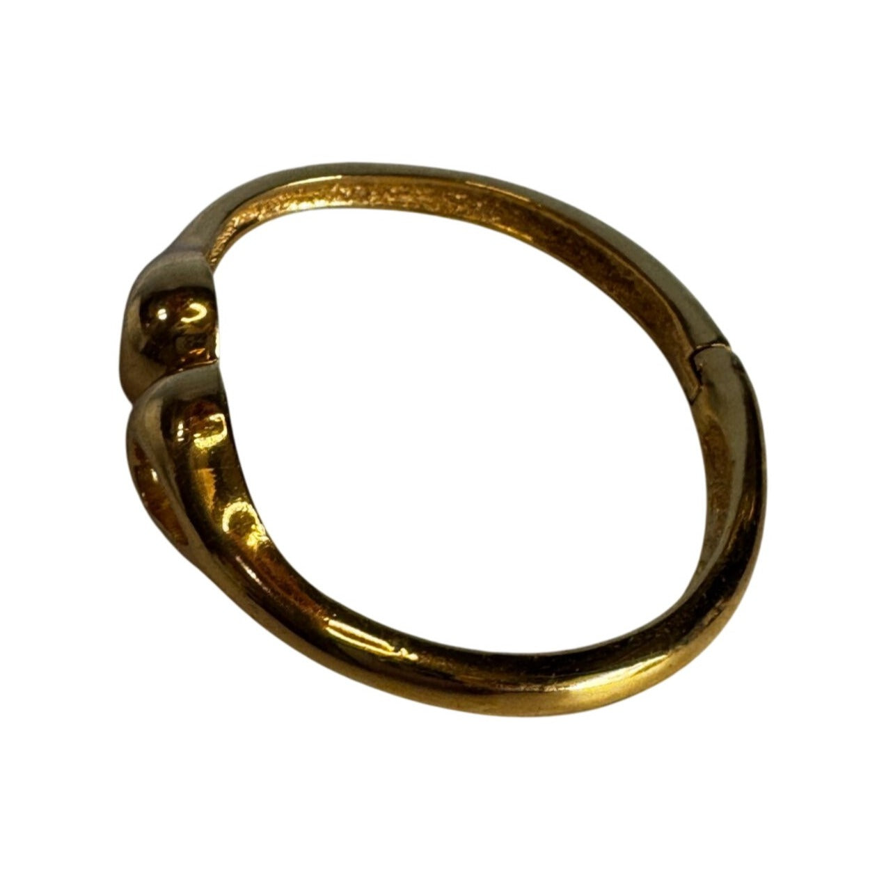 Vintage Vendome Swan Head Hinged Bracelet Gold Tone Metal 6 Inch