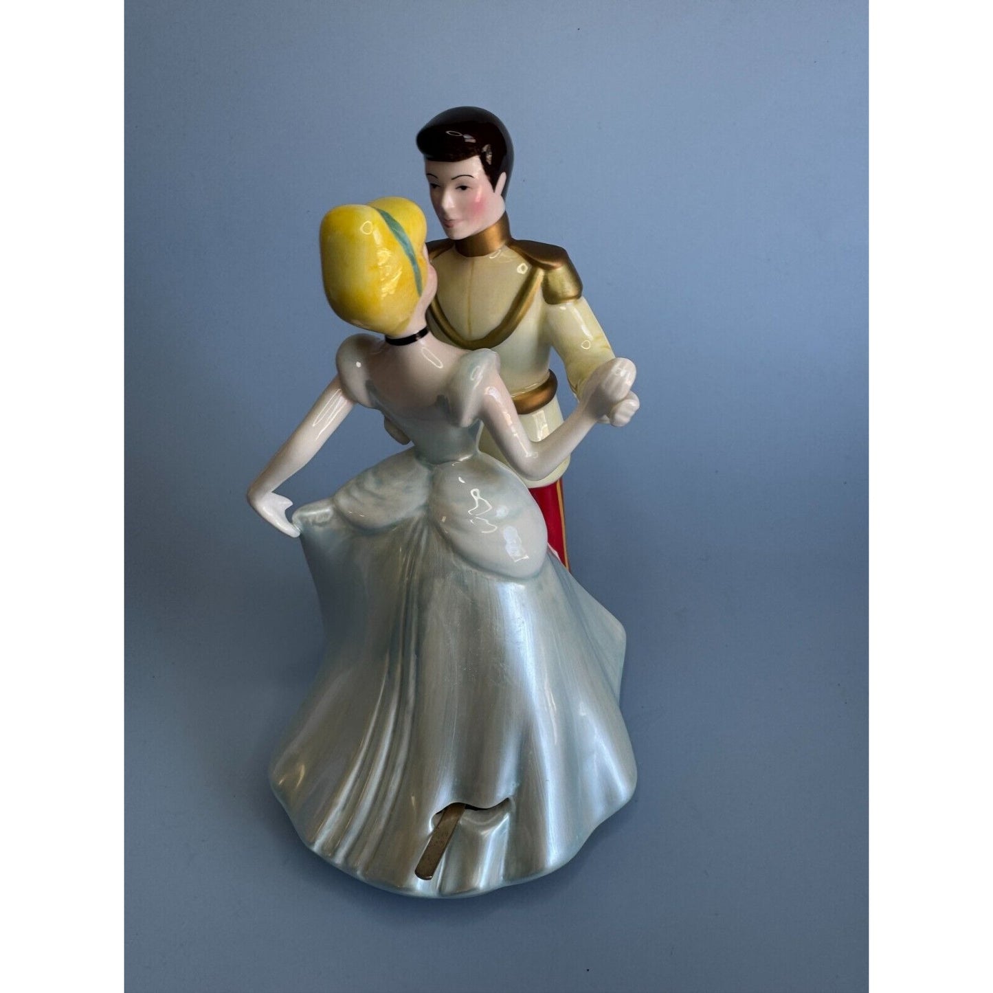 Vintage Cinderella & Prince Charming Dancing Music Box Schmid Plays "This Is Love" 7" Porcelain Figurine Collectible