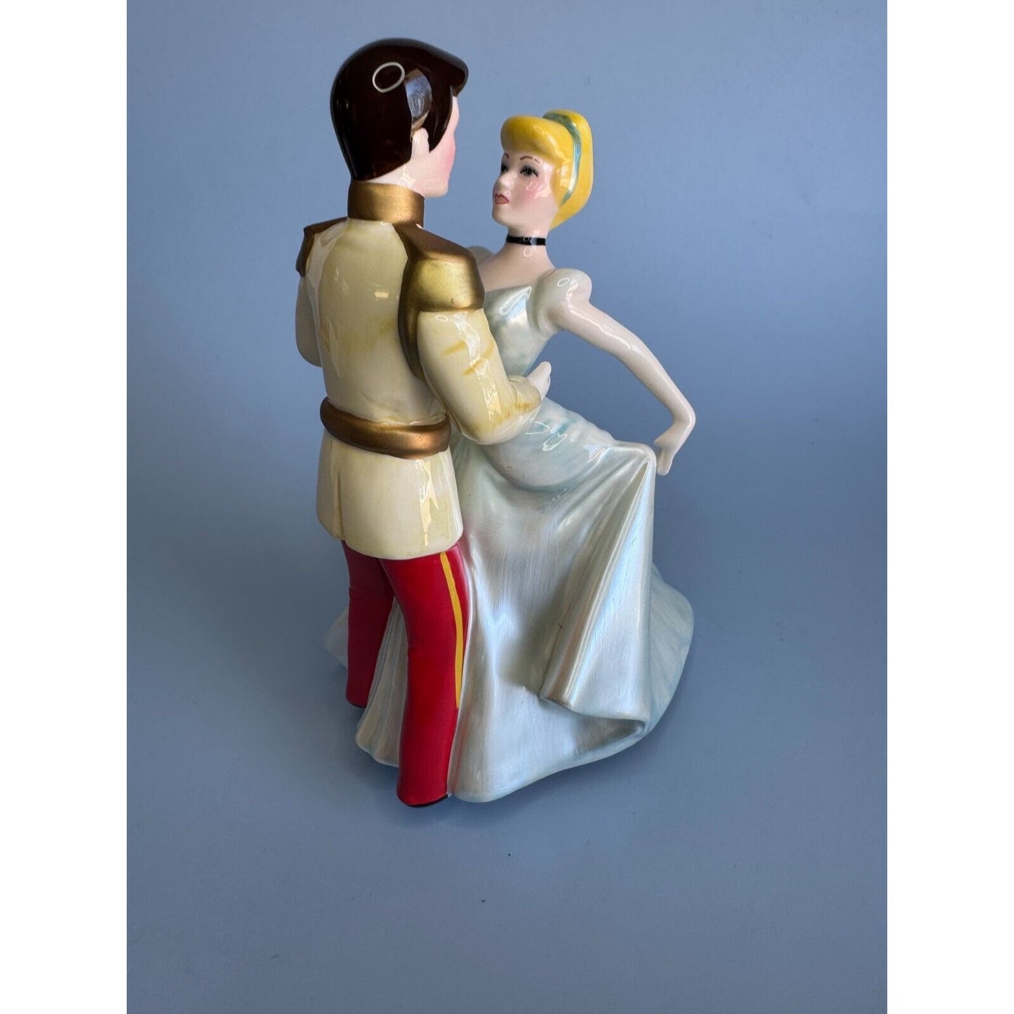 Vintage Cinderella & Prince Charming Dancing Music Box Schmid Plays "This Is Love" 7" Porcelain Figurine Collectible