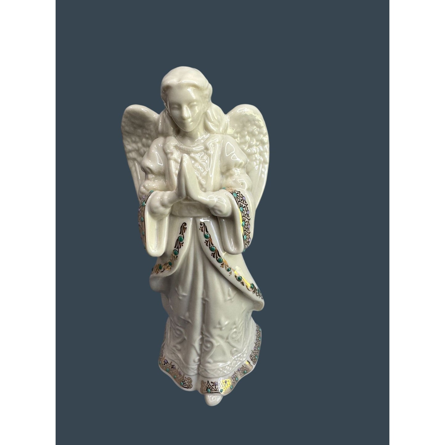 Lenox China Jewels Angel Of Love Figurine Gold Trim Jeweled 9 1/2" 1996