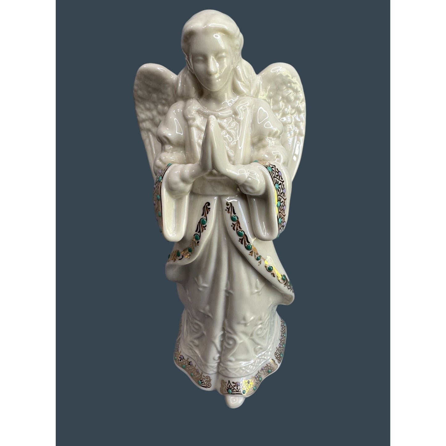 Lenox China Jewels Angel Of Love Figurine Gold Trim Jeweled 9 1/2" 1996