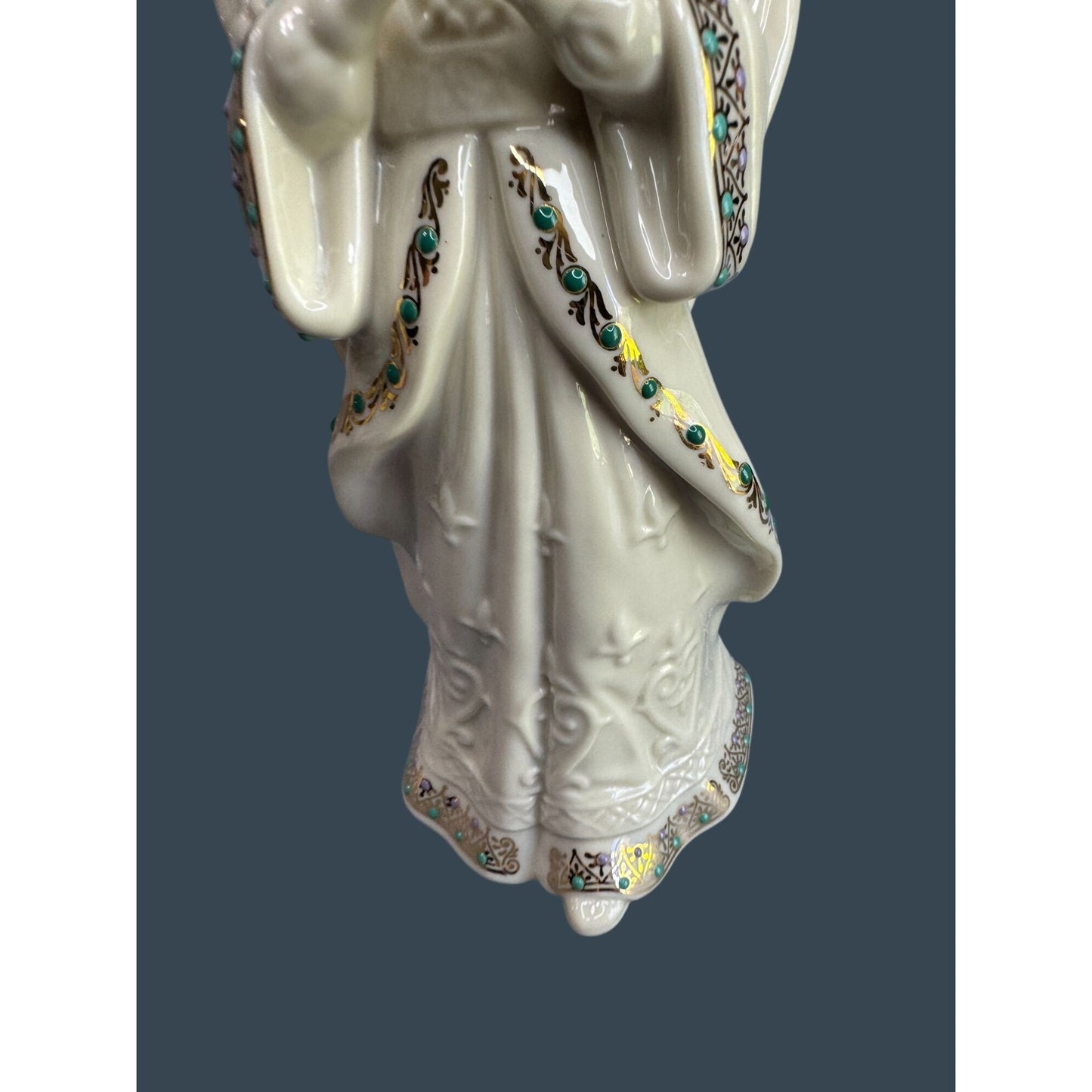 Lenox China Jewels Angel Of Love Figurine Gold Trim Jeweled 9 1/2" 1996