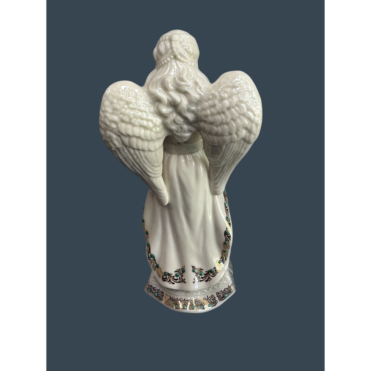 Lenox China Jewels Angel Of Love Figurine Gold Trim Jeweled 9 1/2" 1996