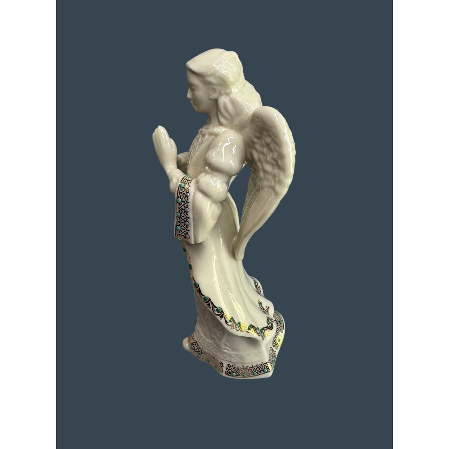 Lenox China Jewels Angel Of Love Figurine Gold Trim Jeweled 9 1/2" 1996