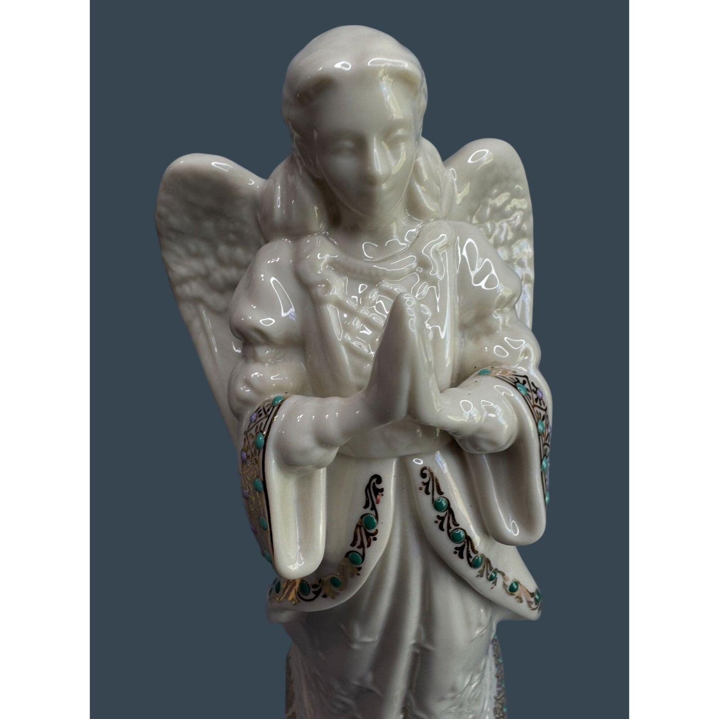 Lenox China Jewels Angel Of Love Figurine Gold Trim Jeweled 9 1/2" 1996