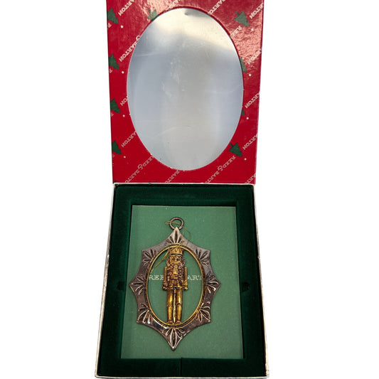 Reed & Barton Nutcracker Ornament Two-Tone Oval Frame Boxed