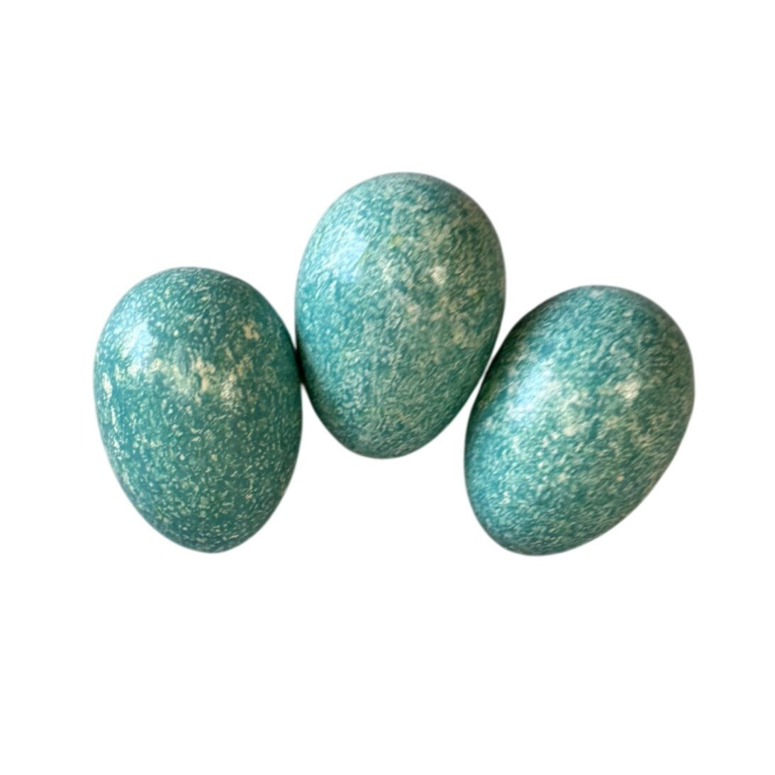 Robin Egg Blue Speckled Decorative Eggs Set Of 3 Easter Bowl Fillers 1.75"