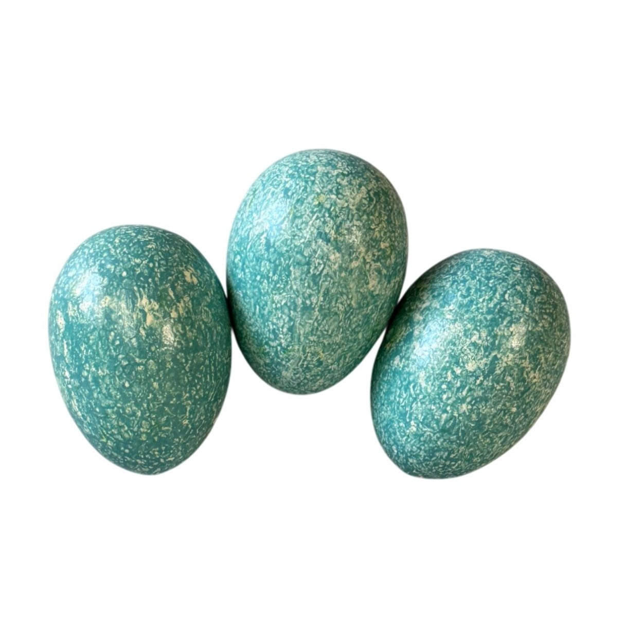Robin Egg Blue Speckled Decorative Eggs Set Of 3 Easter Bowl Fillers 1.75"