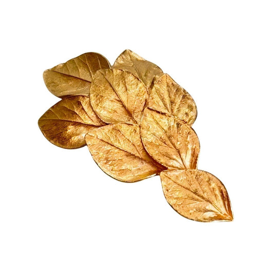 Vintage Trifari Gold-Tone Leaf Brooch Pin 3"