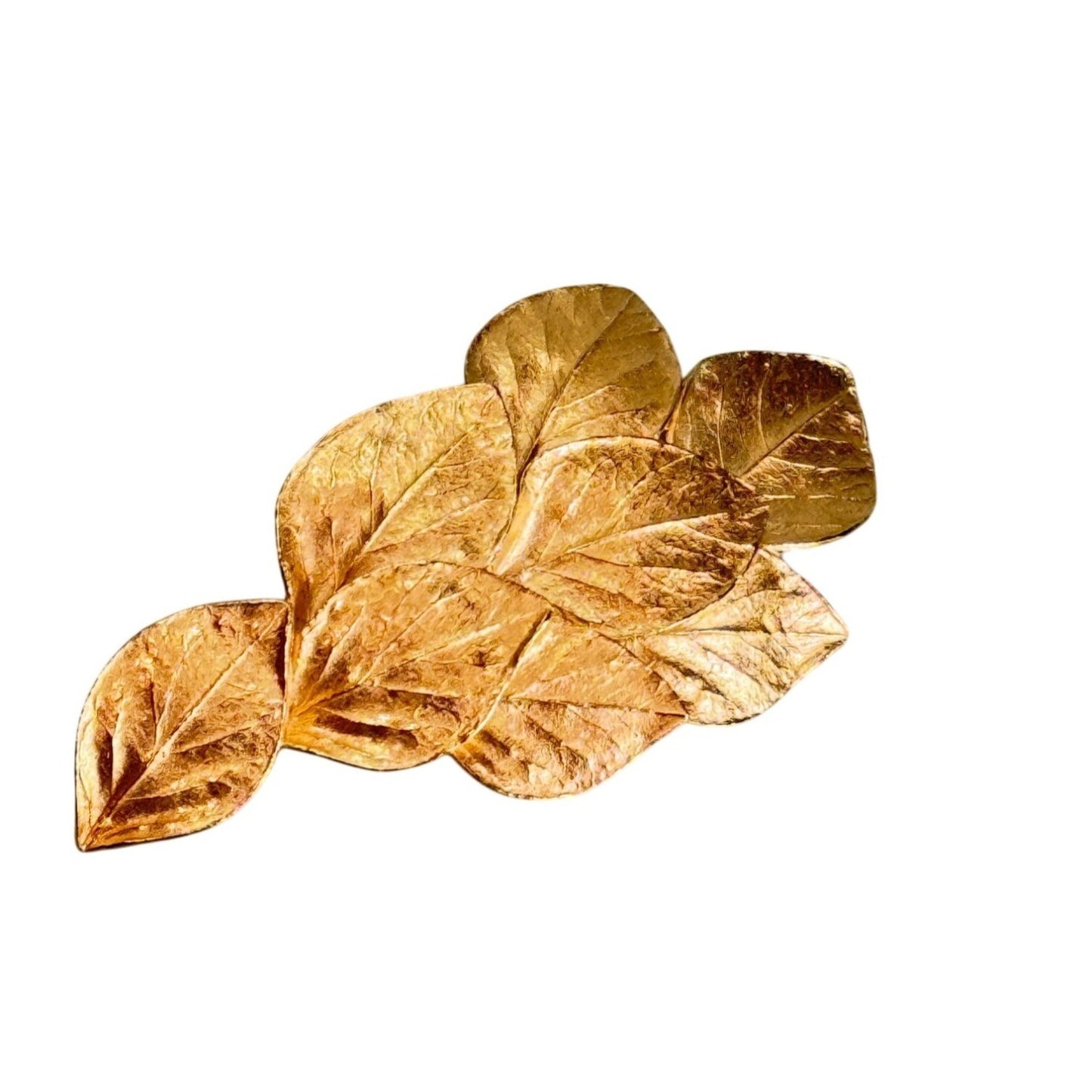 Vintage Trifari Gold-Tone Leaf Brooch Pin 3"