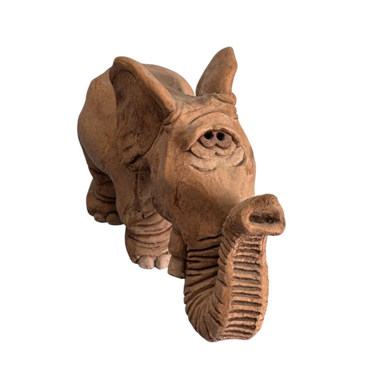 Handcrafted Terracotta Elephant Figurine 5"x3"
