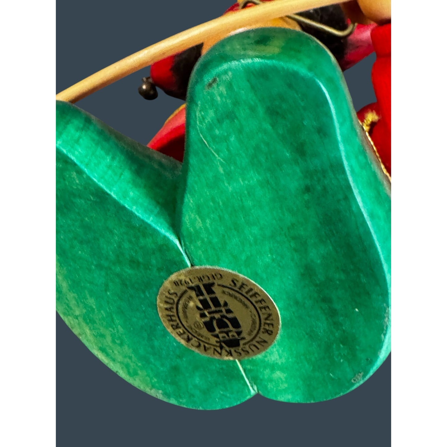 Christian Ulbricht Jester Smoker Woodcarver Rare Seiffen Germany 7" 9 1/2 w/Tags