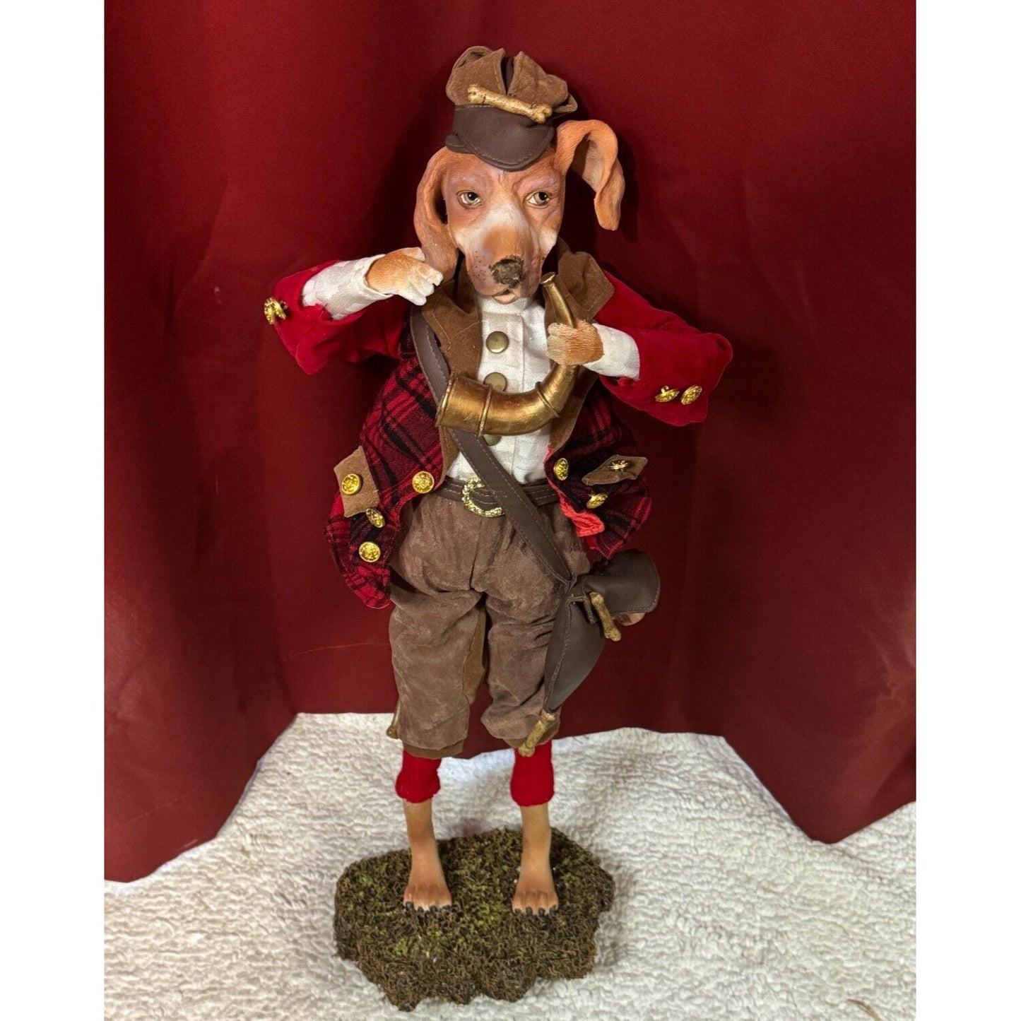 Anthropomorphic Hound dog with Horn Master Huntsman Tall Figurine 24"