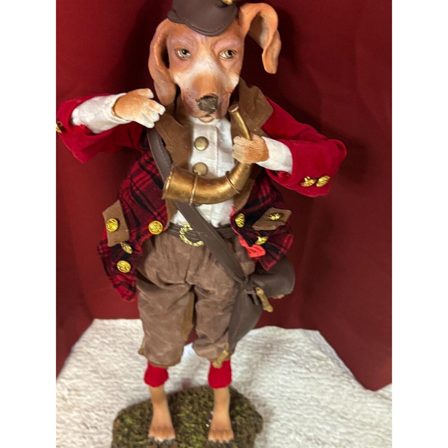 Anthropomorphic Hound dog with Horn Master Huntsman Tall Figurine 24"