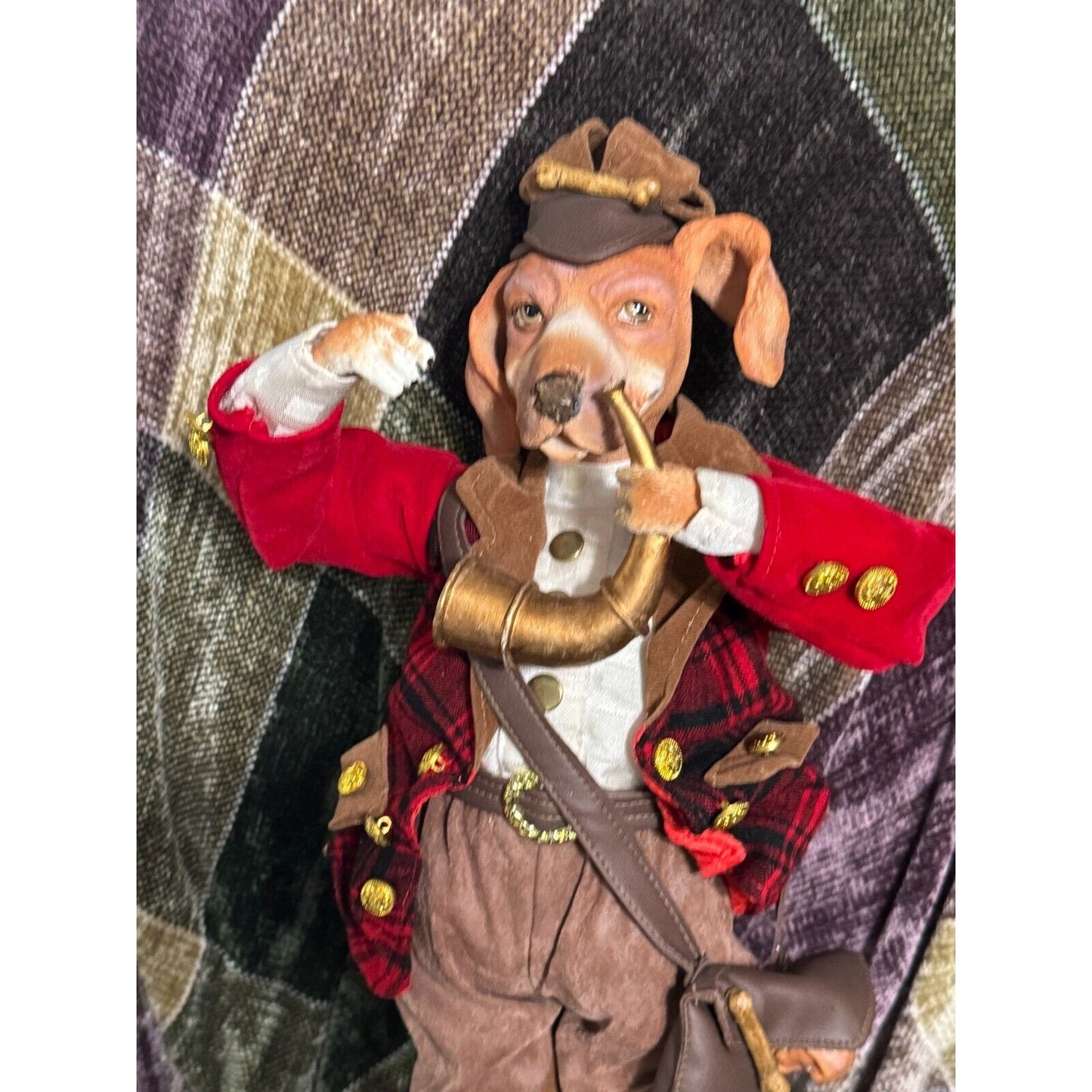 Anthropomorphic Hound dog with Horn Master Huntsman Tall Figurine 24"