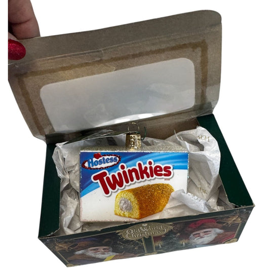 Old World Christmas Hostess Twinkies Box Ornament 2024 Tag Box 3 1/4"