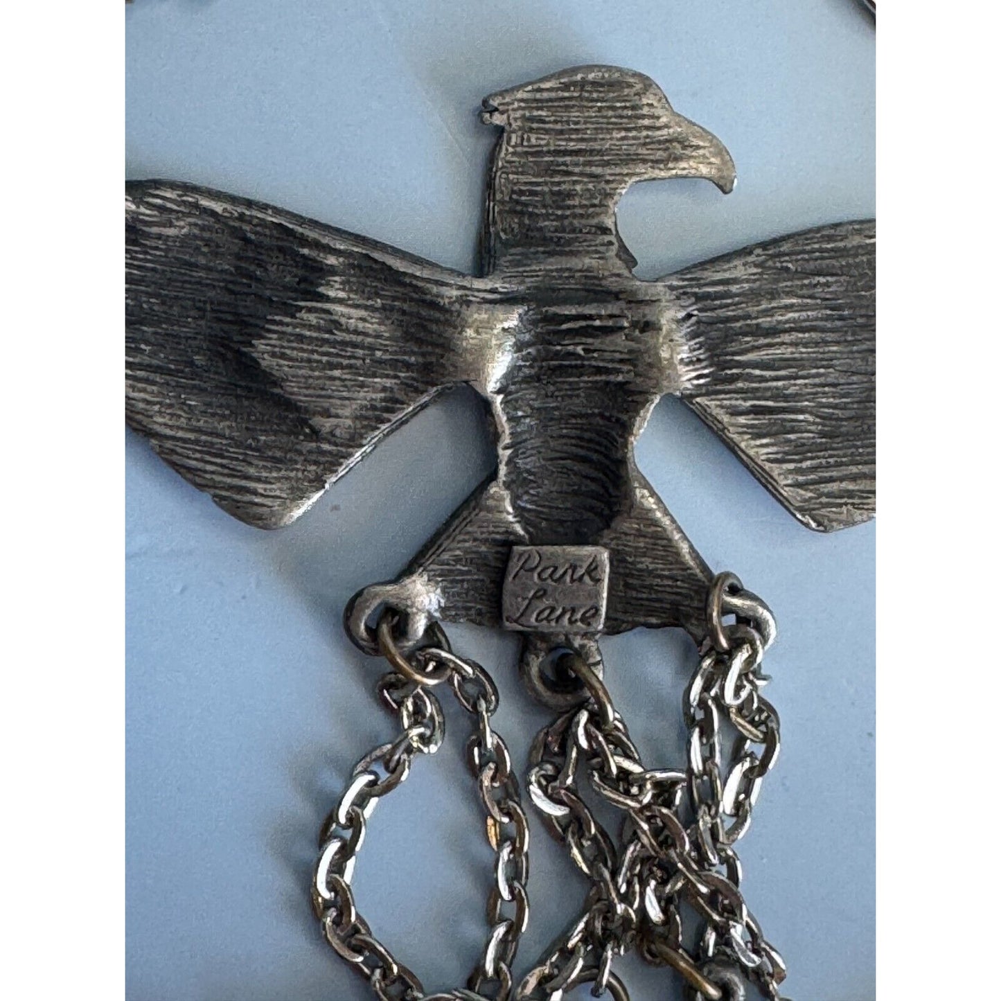 Vintage Park Lane Block Turquoise Tribal Charm Peyote Bird Southwestern Necklace