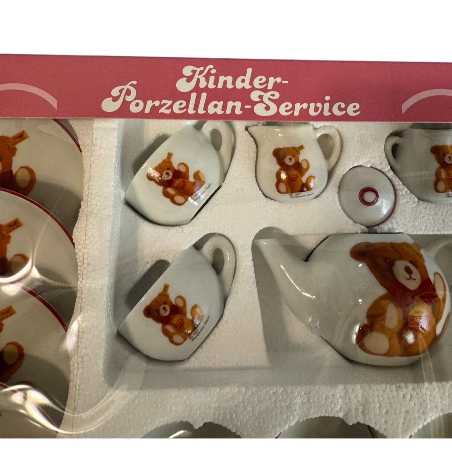 Steiff Reutter Porcelain Tea Set Teddy Bear Design Childrens Limited Edition