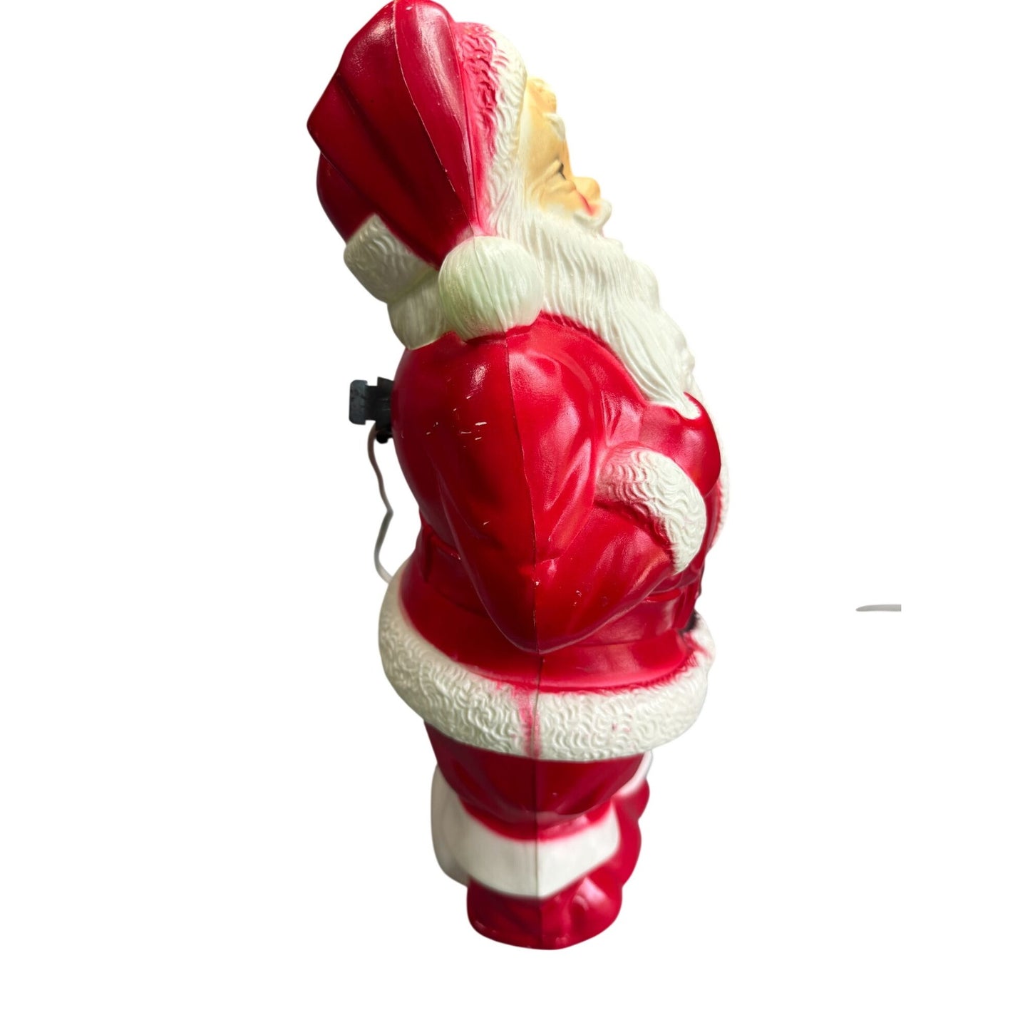 Vintage Empire Santa Blow Mold 1968 Lighted Red Suit Black Sack Christmas 13"