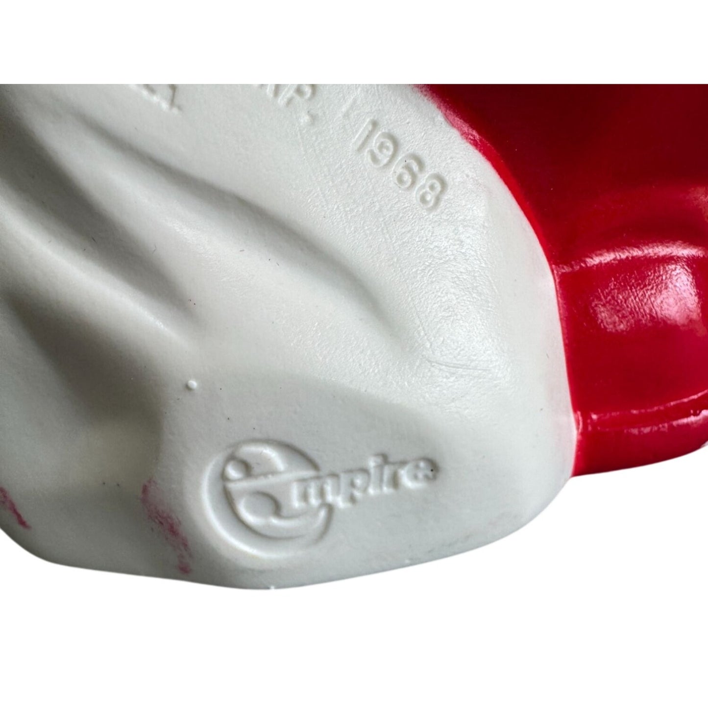 Vintage Empire Santa Blow Mold 1968 Lighted Red Suit Black Sack Christmas 13"