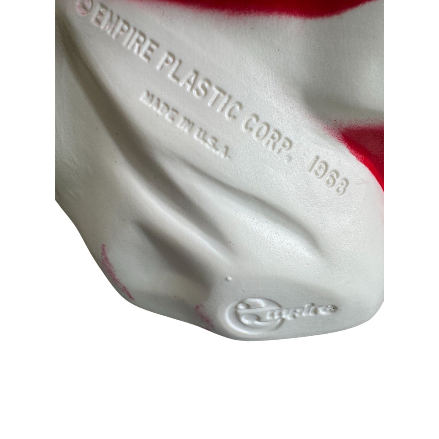 Vintage Empire Santa Blow Mold 1968 Lighted Red Suit Black Sack Christmas 13"