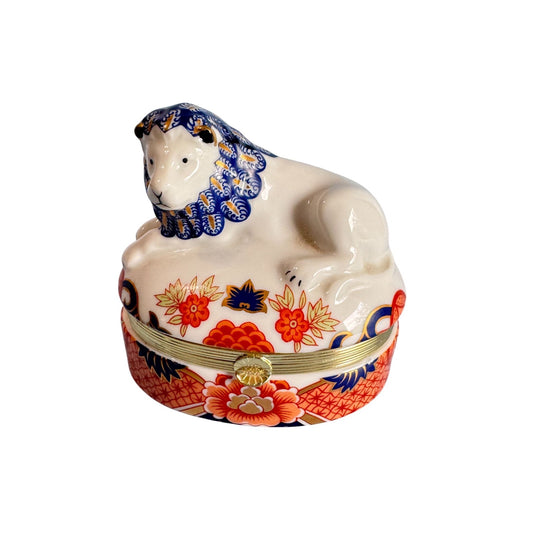 Andrea By Sadek Imari Style Lion Trinket Box 3 1/2"