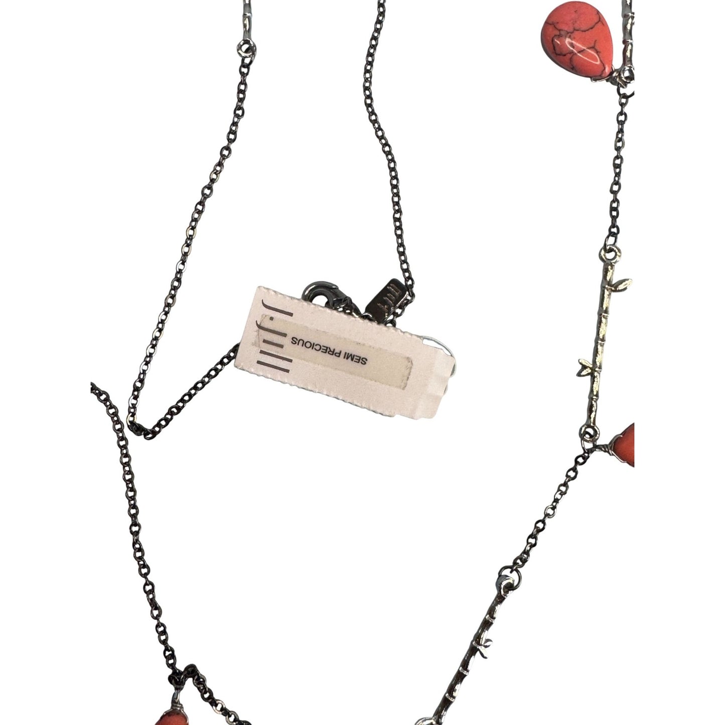 J Jill NWT Pink Howlite Gemstone Beaded Silverplate Necklace 32"
