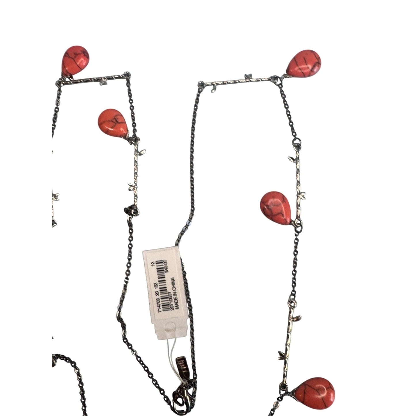 J Jill NWT Pink Howlite Gemstone Beaded Silverplate Necklace 32"
