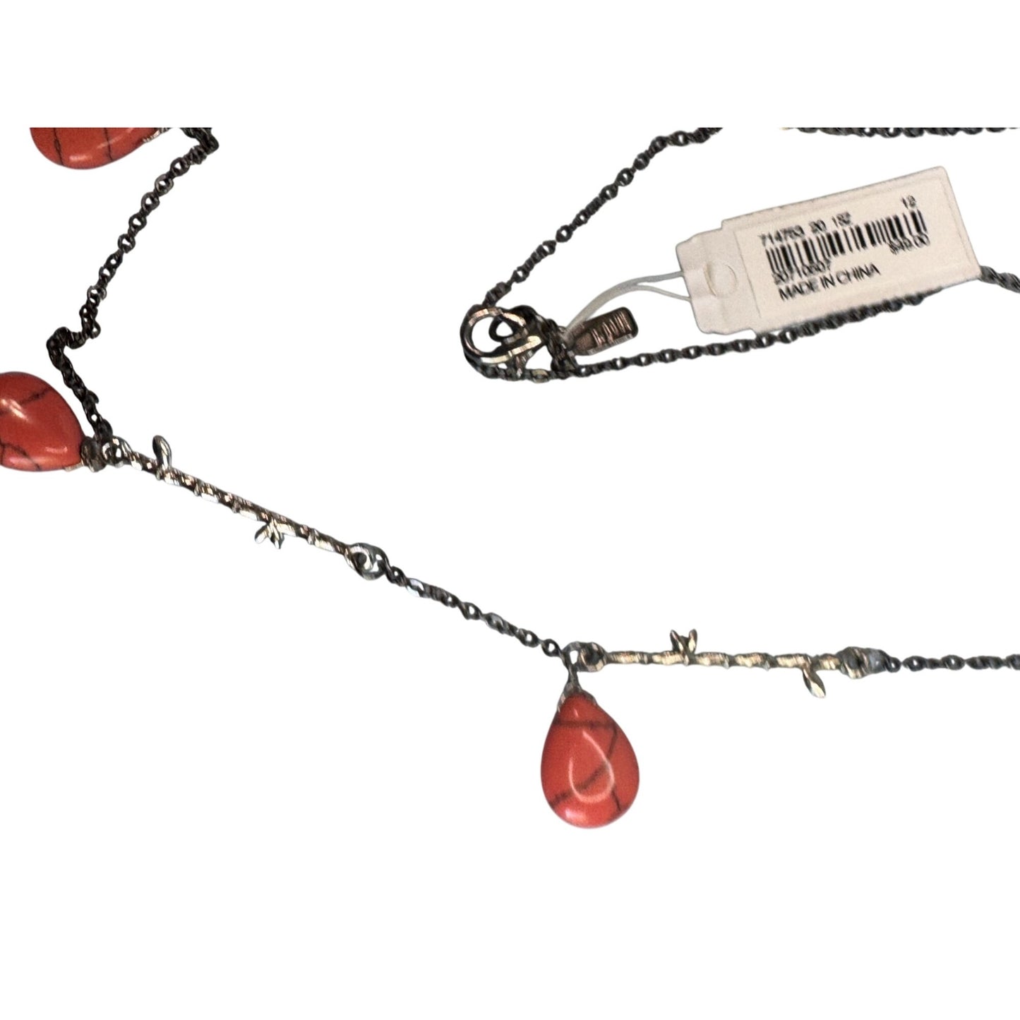 J Jill NWT Pink Howlite Gemstone Beaded Silverplate Necklace 32"