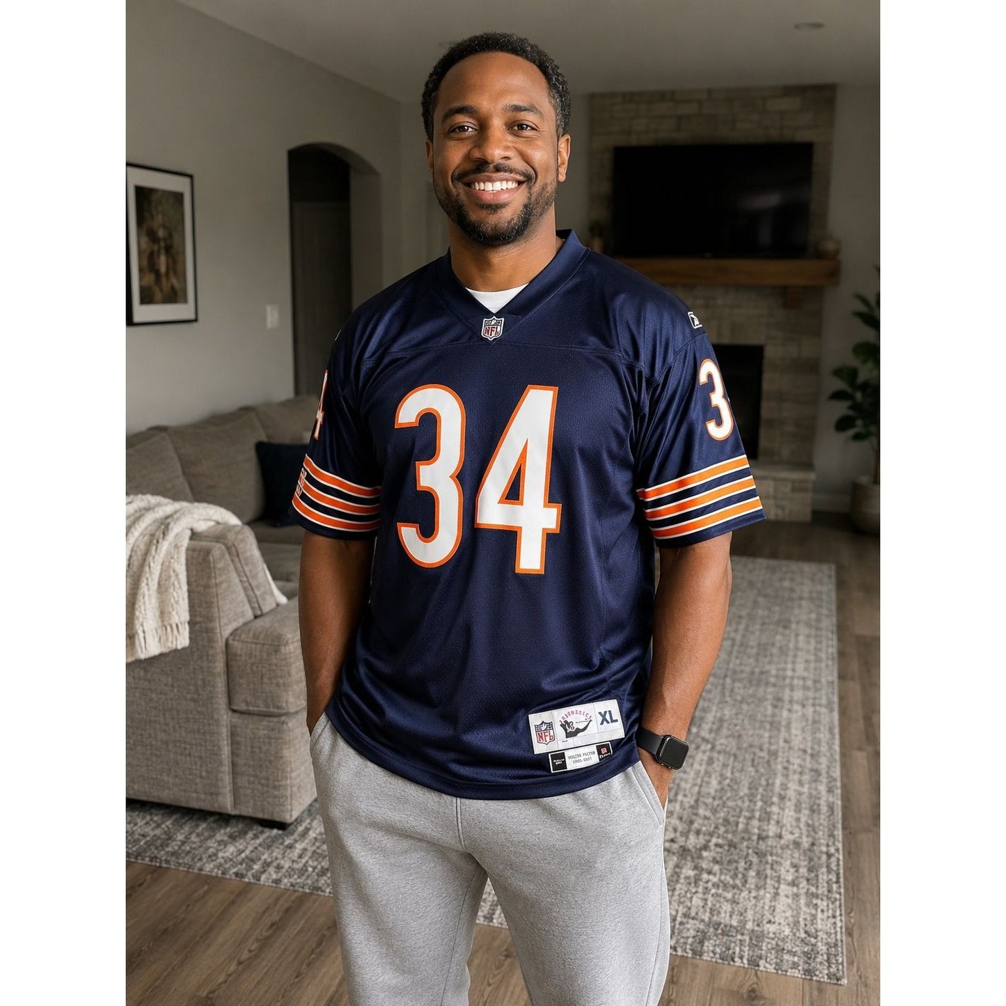 Walter Payton Chicago Bears Throwback Jersey Reebok NFL Vintage Collection XL NWT