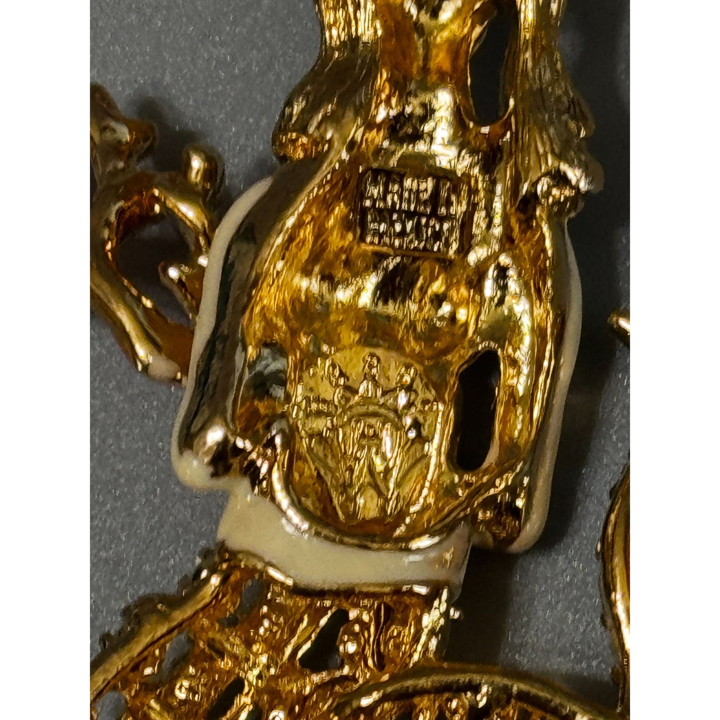 Hutton Wilkinson Mermaid Brooch Swarovski Crystal Red Coral Crown 3" 1990s Signed