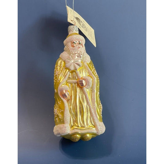 Patricia Breen Santa of the North Citrine Blown Glass Ornament 6.25" w/Tag 1997