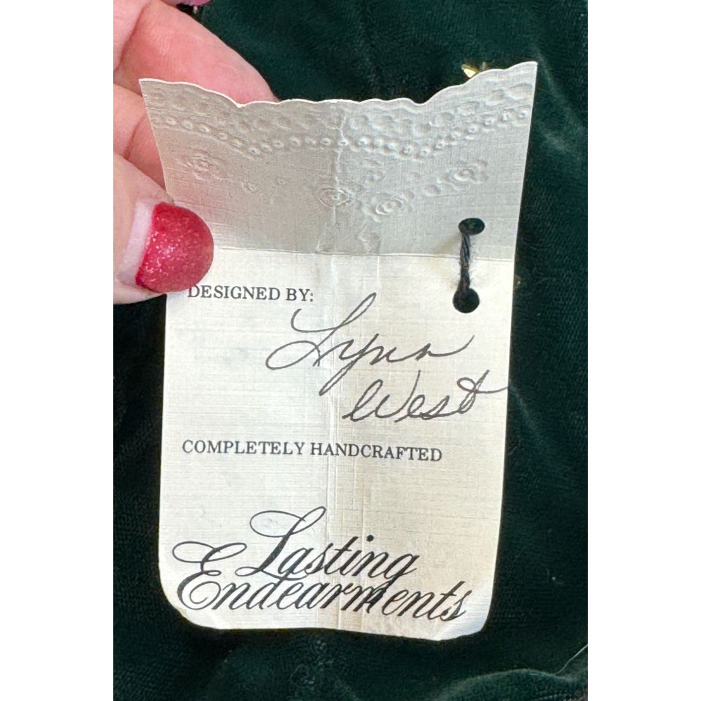 Lynn West Father Christmas Figurine 19" Green Velvet Fur Signed 1986 Limited Edition