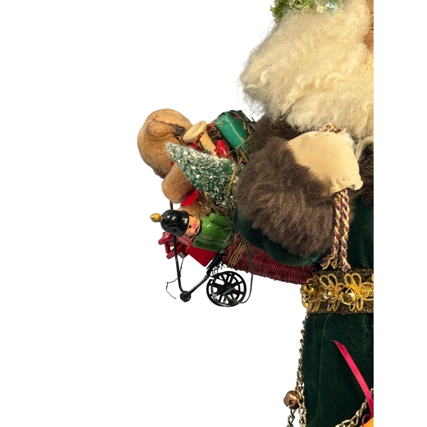 Lynn West Father Christmas Figurine 19" Green Velvet Fur Signed 1986 Limited Edition