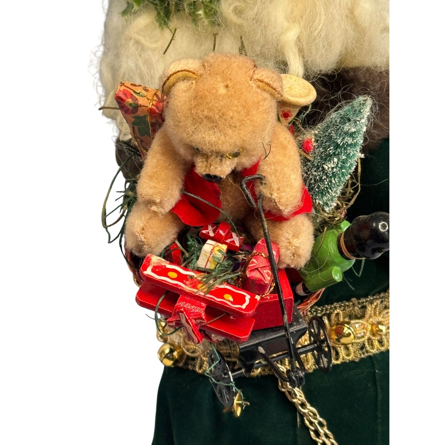 Lynn West Father Christmas Figurine 19" Green Velvet Fur Signed 1986 Limited Edition