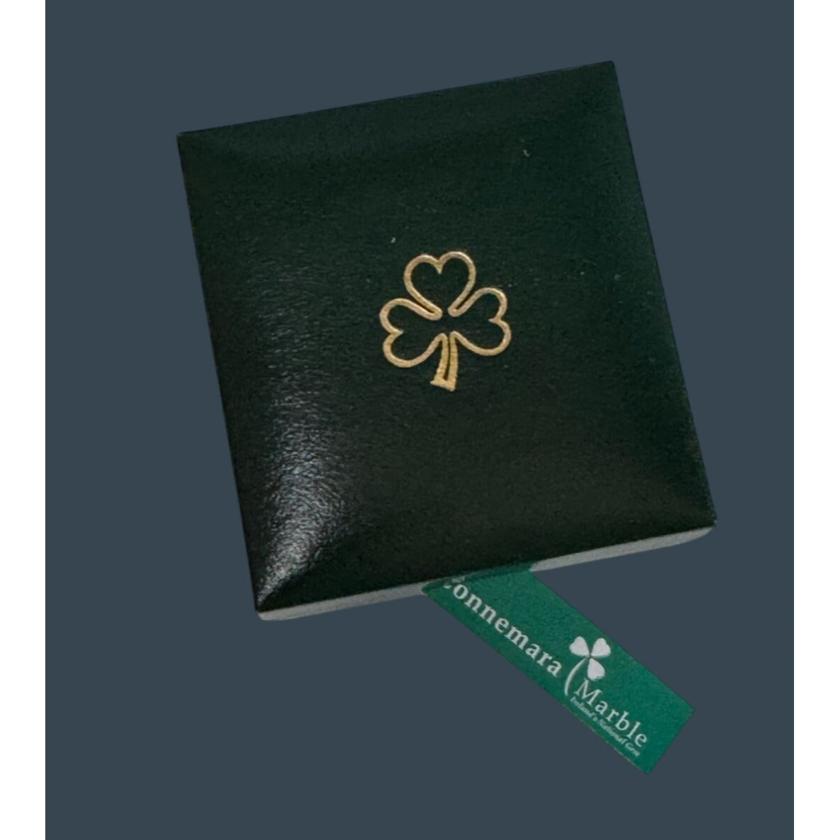 Connemara Marble 8mm Dangle Heart Earrings Irish Green Stone Hooks 925 Box Tag