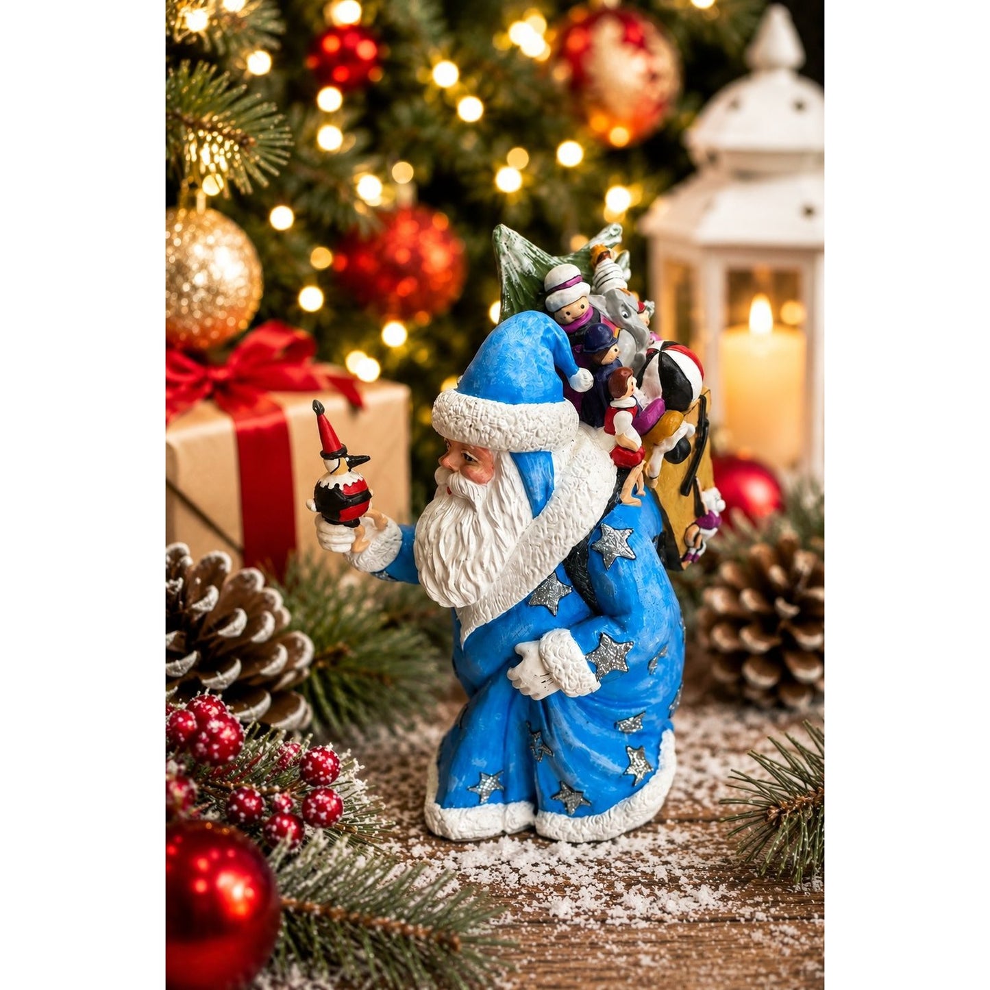 Metropolitan Museum of Art Wizard Santa Father Christmas Figurine Blue Robe
