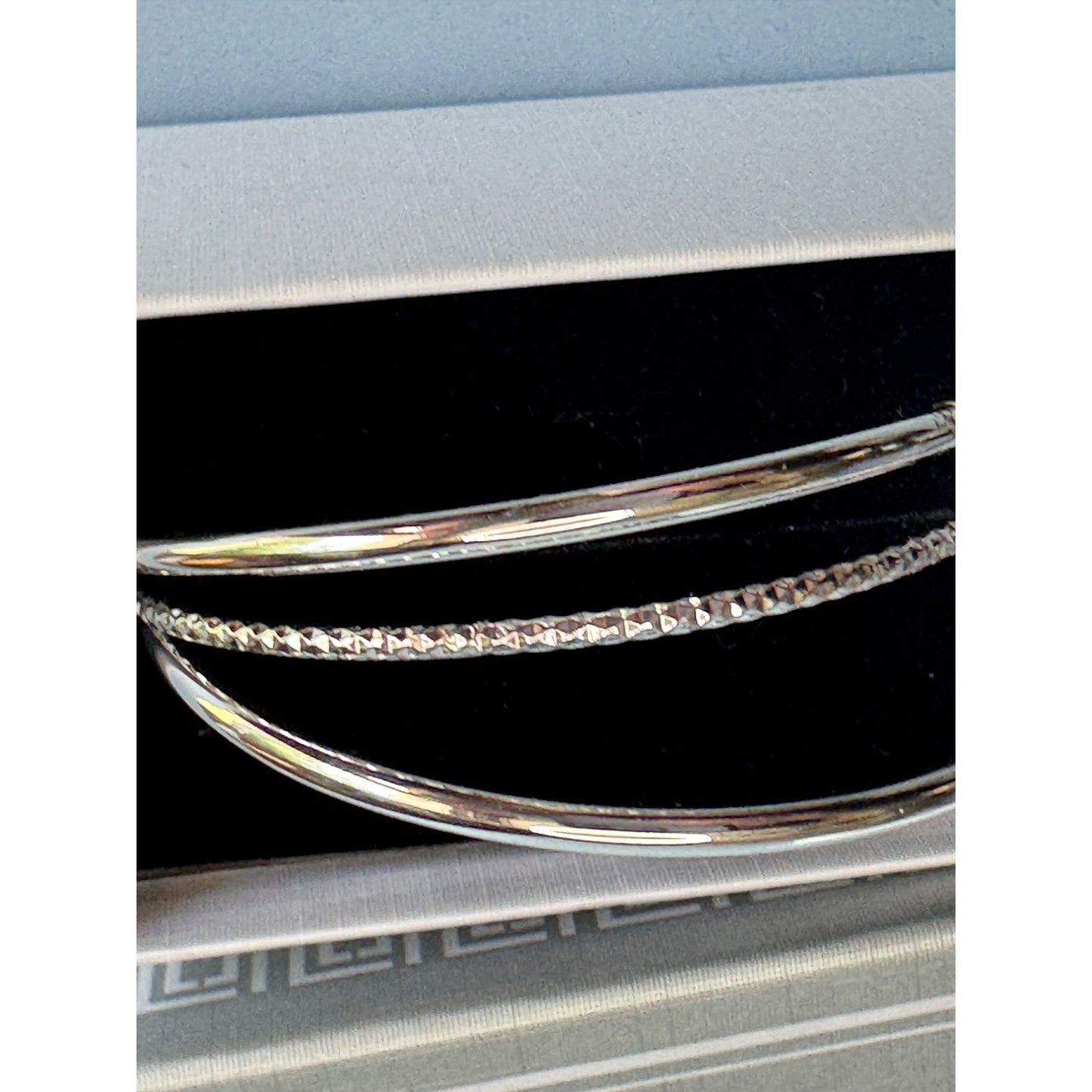 Liz Claiborne Silver-Tone Bangle Bracelet Set With Rhinestone Heart Charm
