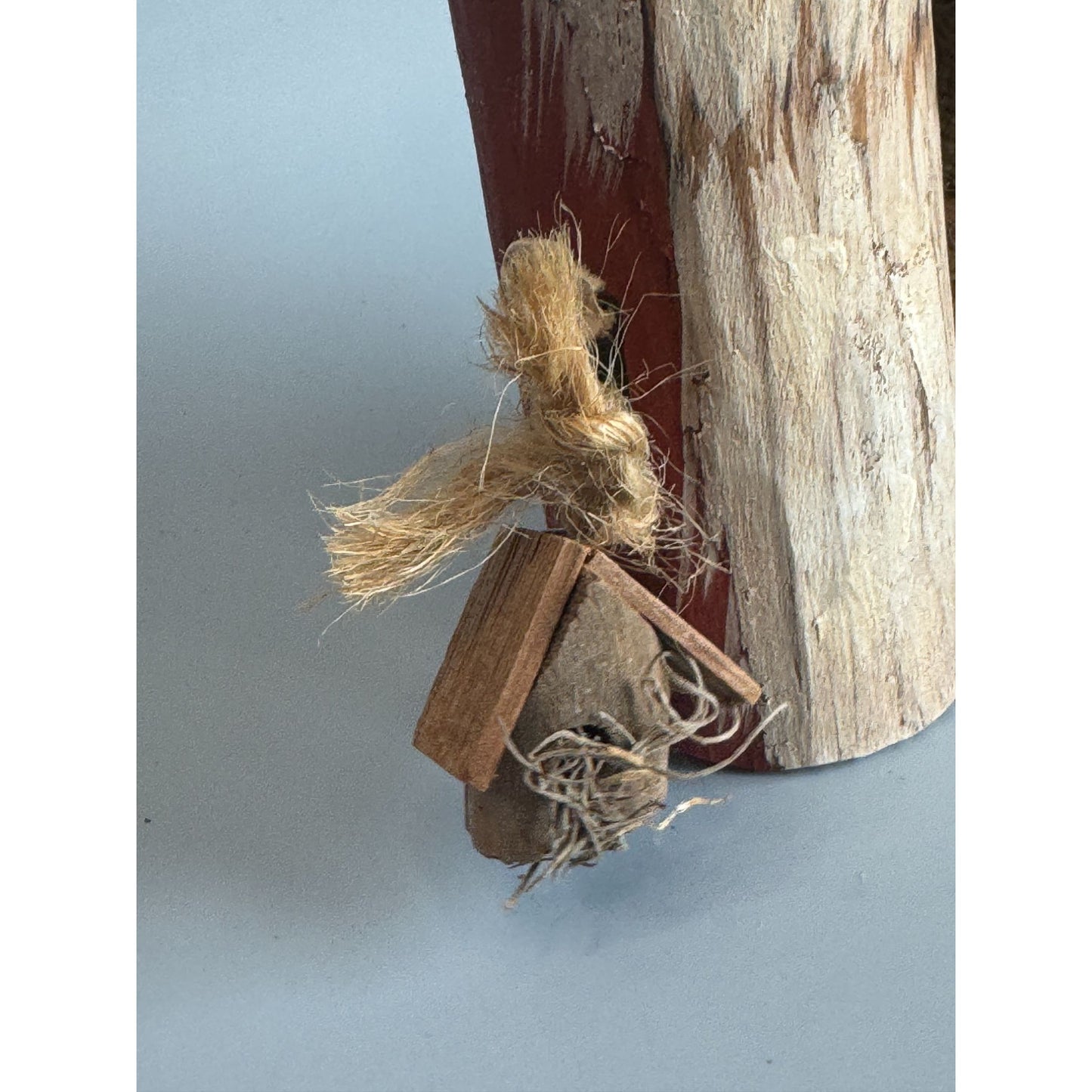 Primitive Folk Art Santa Wood Carved Signed 1991 #40 W Birdhouse Toy Sack 8 1/2"